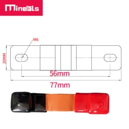 Flexible Busbar 300A 200A 56MM 74MM Bus Bar Copper Loose Protector with Isolation Battery Connector Conductive Band Elliptic