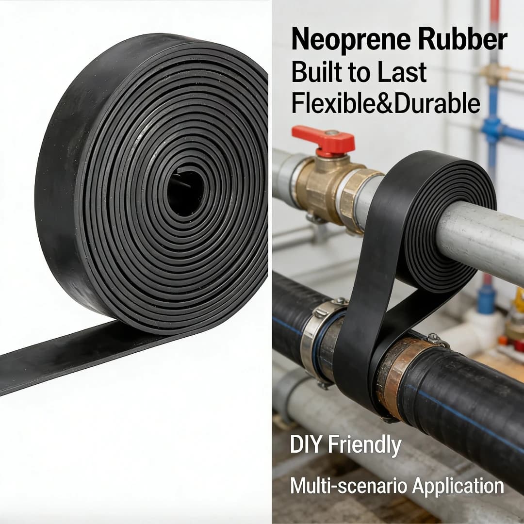 Solid Rubber Strips Neoprene Sheets Rolls 10/15/20/25/30/35/ 40/45/50/60mm DIY Gasket Sealing Padding Reduce Vibration Mat מק