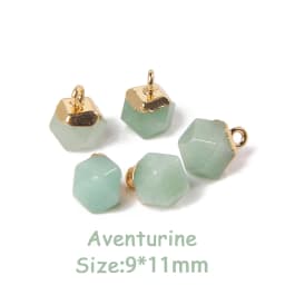 5PCS Natural Faceted Tiny Stone Pendants Charms Geometric Gems Pendant Fit Making Jewelry Necklaces Earrings DIY Accessory