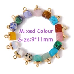 5PCS Natural Faceted Tiny Stone Pendants Charms Geometric Gems Pendant Fit Making Jewelry Necklaces Earrings DIY Accessory