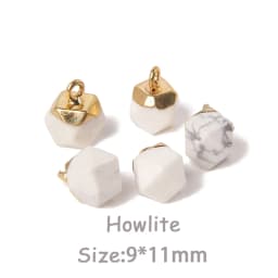 5PCS Natural Faceted Tiny Stone Pendants Charms Geometric Gems Pendant Fit Making Jewelry Necklaces Earrings DIY Accessory