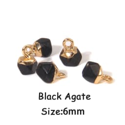 5PCS Natural Faceted Tiny Stone Pendants Charms Geometric Gems Pendant Fit Making Jewelry Necklaces Earrings DIY Accessory