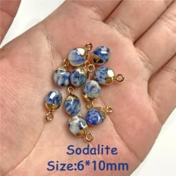 5PCS Natural Faceted Tiny Stone Pendants Charms Geometric Gems Pendant Fit Making Jewelry Necklaces Earrings DIY Accessory