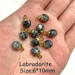 5PCS Natural Faceted Tiny Stone Pendants Charms Geometric Gems Pendant Fit Making Jewelry Necklaces Earrings DIY Accessory