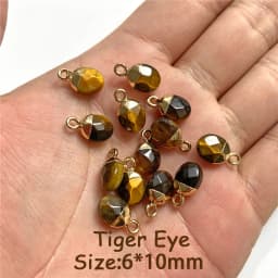 5PCS Natural Faceted Tiny Stone Pendants Charms Geometric Gems Pendant Fit Making Jewelry Necklaces Earrings DIY Accessory