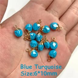 5PCS Natural Faceted Tiny Stone Pendants Charms Geometric Gems Pendant Fit Making Jewelry Necklaces Earrings DIY Accessory