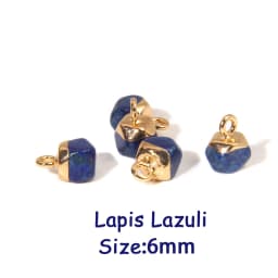 5PCS Natural Faceted Tiny Stone Pendants Charms Geometric Gems Pendant Fit Making Jewelry Necklaces Earrings DIY Accessory
