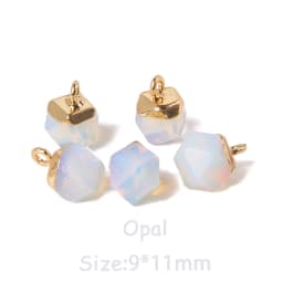 5PCS Natural Faceted Tiny Stone Pendants Charms Geometric Gems Pendant Fit Making Jewelry Necklaces Earrings DIY Accessory