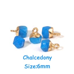 5PCS Natural Faceted Tiny Stone Pendants Charms Geometric Gems Pendant Fit Making Jewelry Necklaces Earrings DIY Accessory