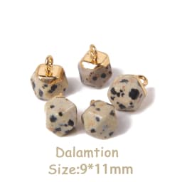 5PCS Natural Faceted Tiny Stone Pendants Charms Geometric Gems Pendant Fit Making Jewelry Necklaces Earrings DIY Accessory