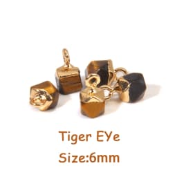 5PCS Natural Faceted Tiny Stone Pendants Charms Geometric Gems Pendant Fit Making Jewelry Necklaces Earrings DIY Accessory