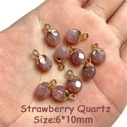 5PCS Natural Faceted Tiny Stone Pendants Charms Geometric Gems Pendant Fit Making Jewelry Necklaces Earrings DIY Accessory