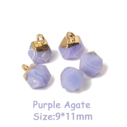 5PCS Natural Faceted Tiny Stone Pendants Charms Geometric Gems Pendant Fit Making Jewelry Necklaces Earrings DIY Accessory