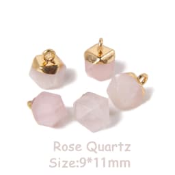 5PCS Natural Faceted Tiny Stone Pendants Charms Geometric Gems Pendant Fit Making Jewelry Necklaces Earrings DIY Accessory