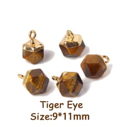 5PCS Natural Faceted Tiny Stone Pendants Charms Geometric Gems Pendant Fit Making Jewelry Necklaces Earrings DIY Accessory