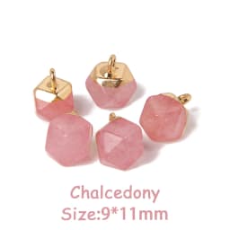 5PCS Natural Faceted Tiny Stone Pendants Charms Geometric Gems Pendant Fit Making Jewelry Necklaces Earrings DIY Accessory