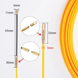 5-50M Cable Puller 3mm Cable Puller Fish Tape Yellow Cable Fiberglass Fish Tape Reel Puller Fiberglass Metal Wall Wire Conduit