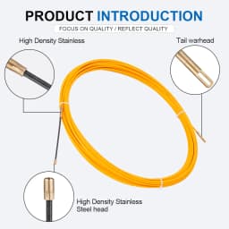5-50M Cable Puller 3mm Cable Puller Fish Tape Yellow Cable Fiberglass Fish Tape Reel Puller Fiberglass Metal Wall Wire Conduit