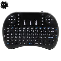 Backlit English Russian Arabic Spain Hebrew 2.4G Air Mouse Android TV Box PC I8 Mini Wireless Keyboard Remote Touchpad