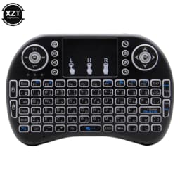 Backlit English Russian Arabic Spain Hebrew 2.4G Air Mouse Android TV Box PC I8 Mini Wireless Keyboard Remote Touchpad