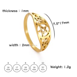 LIKGREAT Gothic Celtics Knot Pentagram Ring Women Men Stainless Steel Supernatural Wicca Amulet Rings Couple Witch Jewelry Gifts
