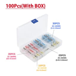 50-1000Pcs Solder Seal Wire Connectors Heat Shrink Waterproof Solder Butt Connectors Solder Connector Kit Auto Marine Insulated