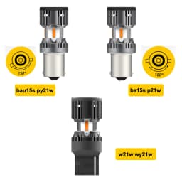 AUXITO 2x 1156 BA15S P21W LED Error Free No Hyperflash PY21W BAU15S T20 7440 W21W LED Indicator Bulb Car Turn Signal Light Amber
