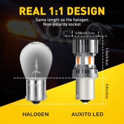 AUXITO 2x 1156 BA15S P21W LED Error Free No Hyperflash PY21W BAU15S T20 7440 W21W LED Indicator Bulb Car Turn Signal Light Amber