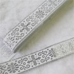 7 Meters 1 Inch 25mm Gold Color Silver Color Vintage Ethnic Embroidery Ribbon Boho Lace Trim DIY Clothes Bag Embroidered Fabric