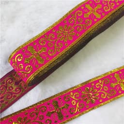 7 Meters 1 Inch 25mm Gold Color Silver Color Vintage Ethnic Embroidery Ribbon Boho Lace Trim DIY Clothes Bag Embroidered Fabric