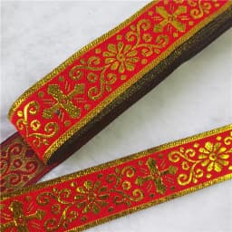 7 Meters 1 Inch 25mm Gold Color Silver Color Vintage Ethnic Embroidery Ribbon Boho Lace Trim DIY Clothes Bag Embroidered Fabric