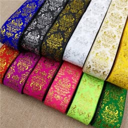 7 Meters 1 Inch 25mm Gold Color Silver Color Vintage Ethnic Embroidery Ribbon Boho Lace Trim DIY Clothes Bag Embroidered Fabric