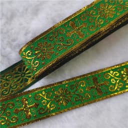 7 Meters 1 Inch 25mm Gold Color Silver Color Vintage Ethnic Embroidery Ribbon Boho Lace Trim DIY Clothes Bag Embroidered Fabric