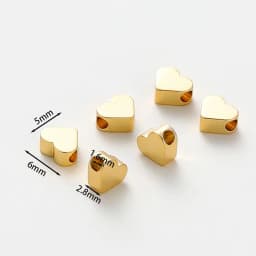 5MM 20pcs/bag 14K 18K Gold Color Plated Flat Heart Shape Charm Spacer Beads Loose Beads For DIY Jewelry Accessories Wholesale