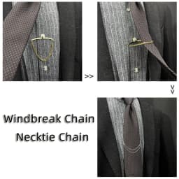 Tie Chain Mens Necktie Windbreak Chain Metal U-chain Dress Shirts Brooch Windbreak Changeless Brooch Lapel Pin Neck Ties Clip