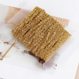 10Meters 1/1.5/2mm Gold Stainless Steel Chain O Shape Cross Chains for DIY Jewelry Making Bracelets Necklace Bulk Chain Supplies