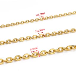 10Meters 1/1.5/2mm Gold Stainless Steel Chain O Shape Cross Chains for DIY Jewelry Making Bracelets Necklace Bulk Chain Supplies