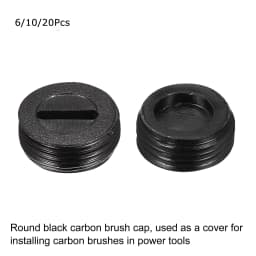 6/10/20Pcs Black Plastic Screw Carbon Brush Holder Caps Case Dia 10mm/12mm/13mm/14mm/15mm/16mm/18mm/20mm/22mm Brush Cover