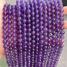 5A Natural Stone Purple Amethysts Beads Round Loose Spacer 4 6 8 10mm Pick Size For Jewelry Making Diy Bracelet Accessories