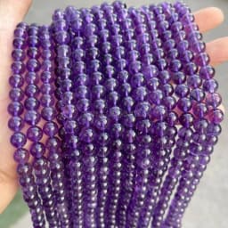 5A Natural Stone Purple Amethysts Beads Round Loose Spacer 4 6 8 10mm Pick Size For Jewelry Making Diy Bracelet Accessories