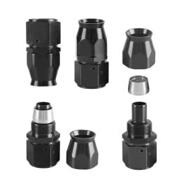 AN4/6/8/10/12 Straight 0°/45°/90°/180° Degree Reusable Hose End Fitting Adapter For Swivel PTFE Oil Fuel Line Hose End Fitting