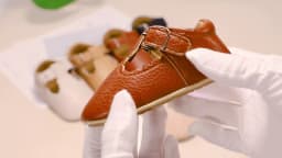 KIDSUN Newborn Baby Shoes Stripe PU Leather Boy Girl Shoes Toddler Rubber Sole Anti-slip First Walkers Infant Moccasins