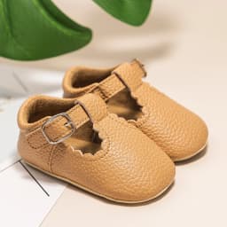 KIDSUN Newborn Baby Shoes Stripe PU Leather Boy Girl Shoes Toddler Rubber Sole Anti-slip First Walkers Infant Moccasins