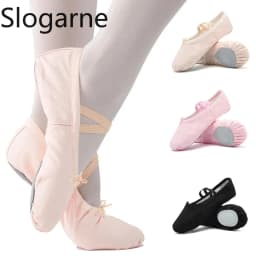 Students' Ballet Shoes Kids' Indoor Leather Sole Train Yoga Shoes Girls' Cotton Stage Show Dance Footwear Women Pole Dance Shoes