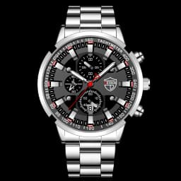 2023 Mens Watches Fashion Luxury Men Black Stainless Steel Quartz Wristwatch Man Business Casual Leather Watch relogio masculino