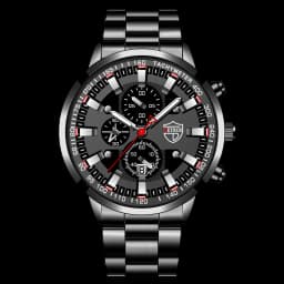 2023 Mens Watches Fashion Luxury Men Black Stainless Steel Quartz Wristwatch Man Business Casual Leather Watch relogio masculino