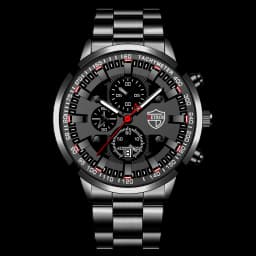 2023 Mens Watches Fashion Luxury Men Black Stainless Steel Quartz Wristwatch Man Business Casual Leather Watch relogio masculino