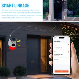 Tuya Smart WiFi Infrared Motion Detector Solar Outdoor PIR Wireless Strobe Siren Detector Sound Alarm Waterproof Remote Control