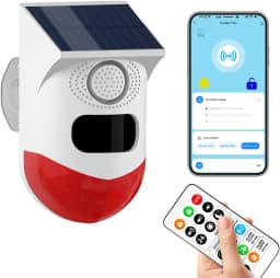 Tuya Smart WiFi Infrared Motion Detector Solar Outdoor PIR Wireless Strobe Siren Detector Sound Alarm Waterproof Remote Control