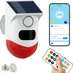 Tuya Smart WiFi Infrared Motion Detector Solar Outdoor PIR Wireless Strobe Siren Detector Sound Alarm Waterproof Remote Control